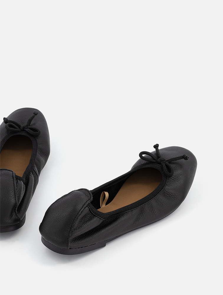 MyRunway Shop Woolworths Black Leather Bow Pumps for Women from